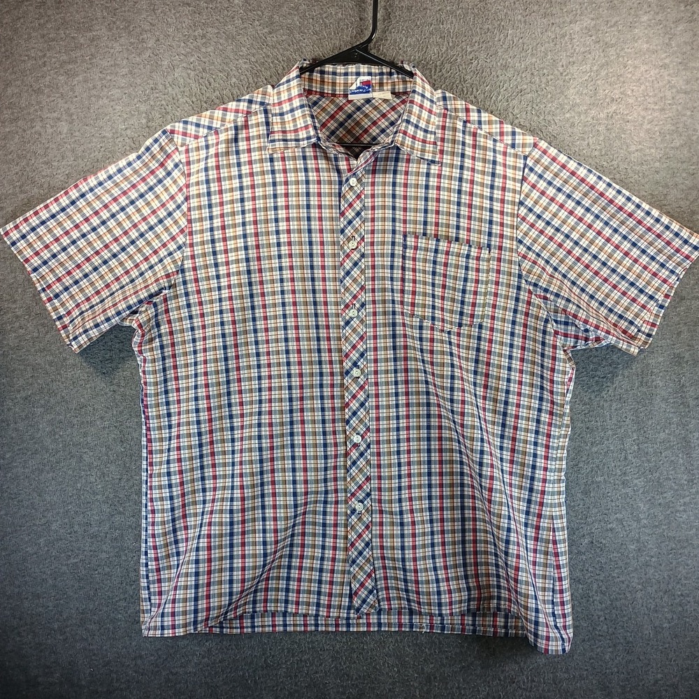 Vintage Fashion Seal Shane Short Sleeve Button Down Shirt Mens XL Plaid Uniform